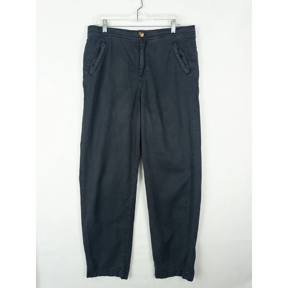 Marine Layer Tencel Linen Jogger Pants Mens L Navy Blue Coastal Minimalist